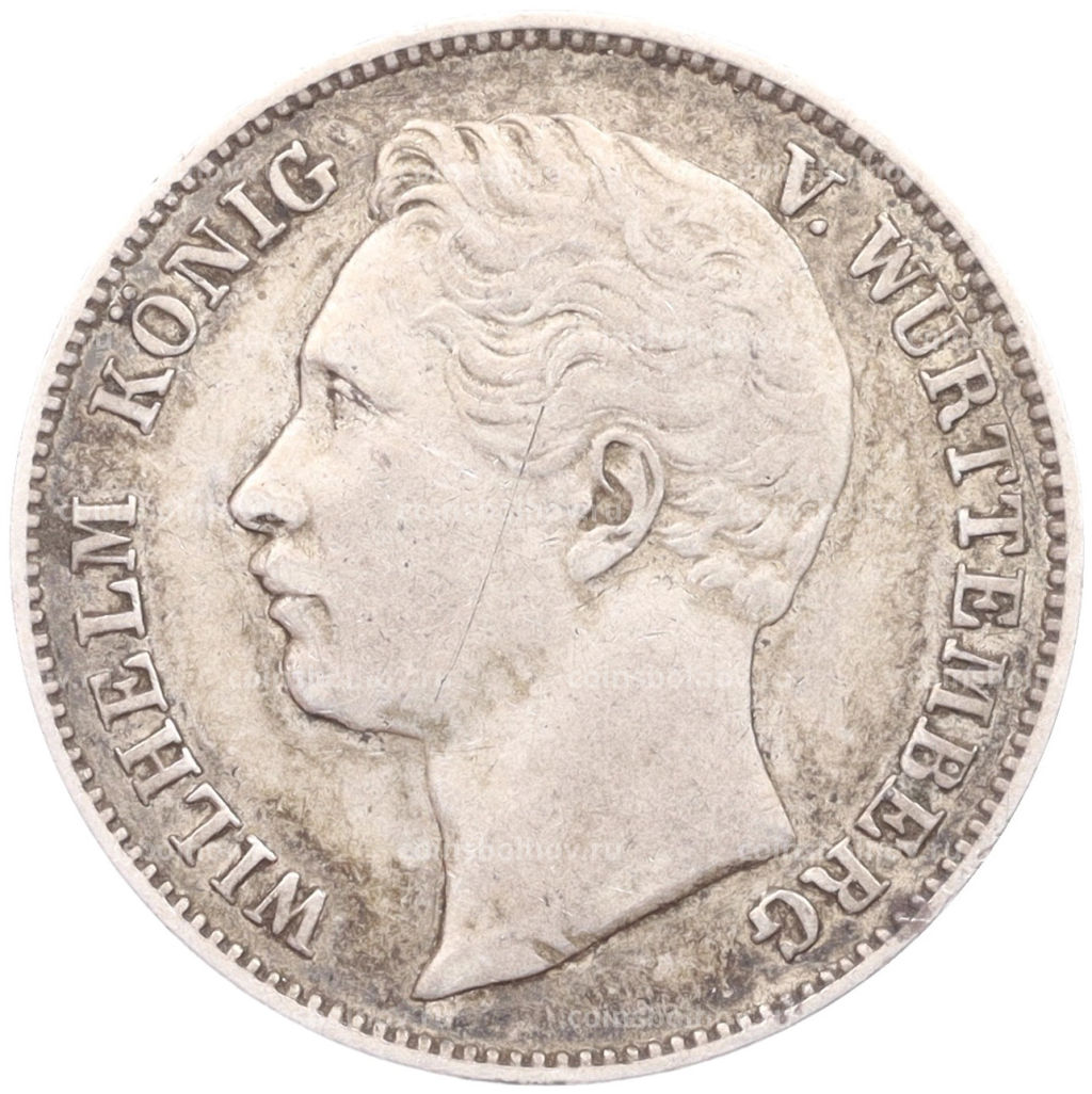 Монета 1/2 гульдена 1864 года Вюртемберг