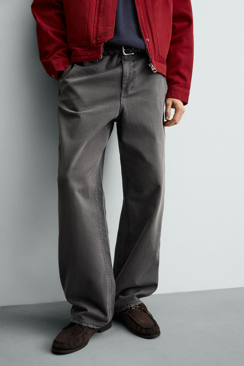 PANTAL?N CHINO RELAXED FIT LAVADO / Gris - Zara фото 5