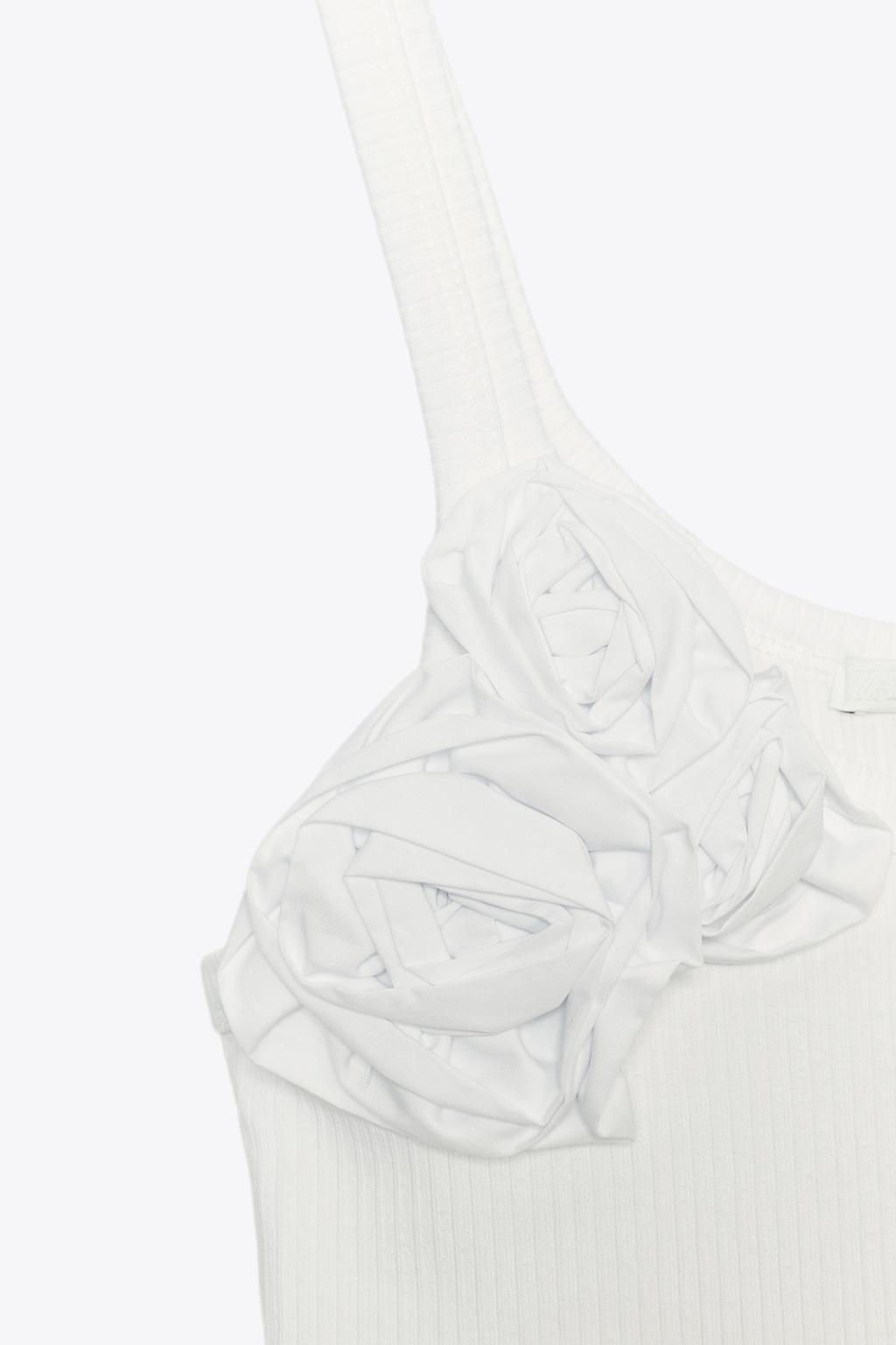 RIBBED FLORAL TOP - Zara фото 8