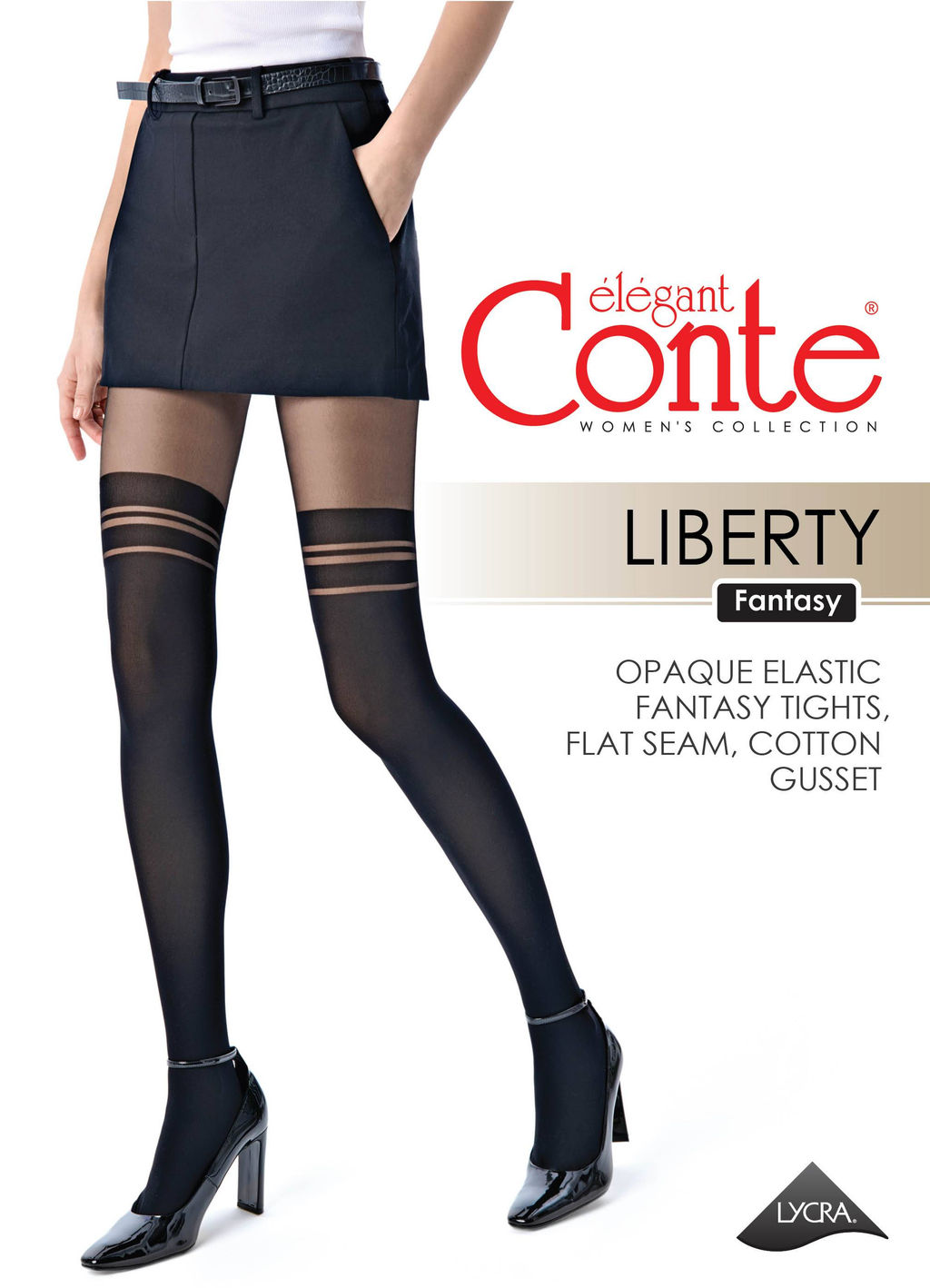 Колготки фантазийные CONTE Колготки с имитацией гольфинов LIBERTY nero - Conte elegant фото 5