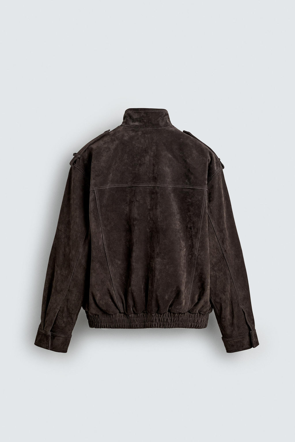 CAZADORA PIEL ANTE / Gris antracita - Zara фото 8