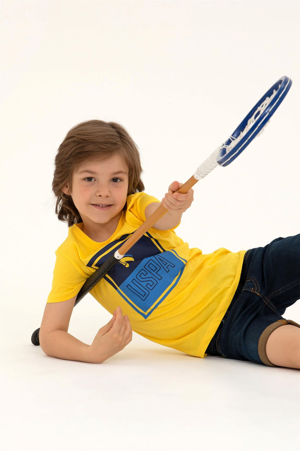 Детская желтая футболка с круглым вырезом Неожиданная скидка в корзине - U.s. polo assn фото 3