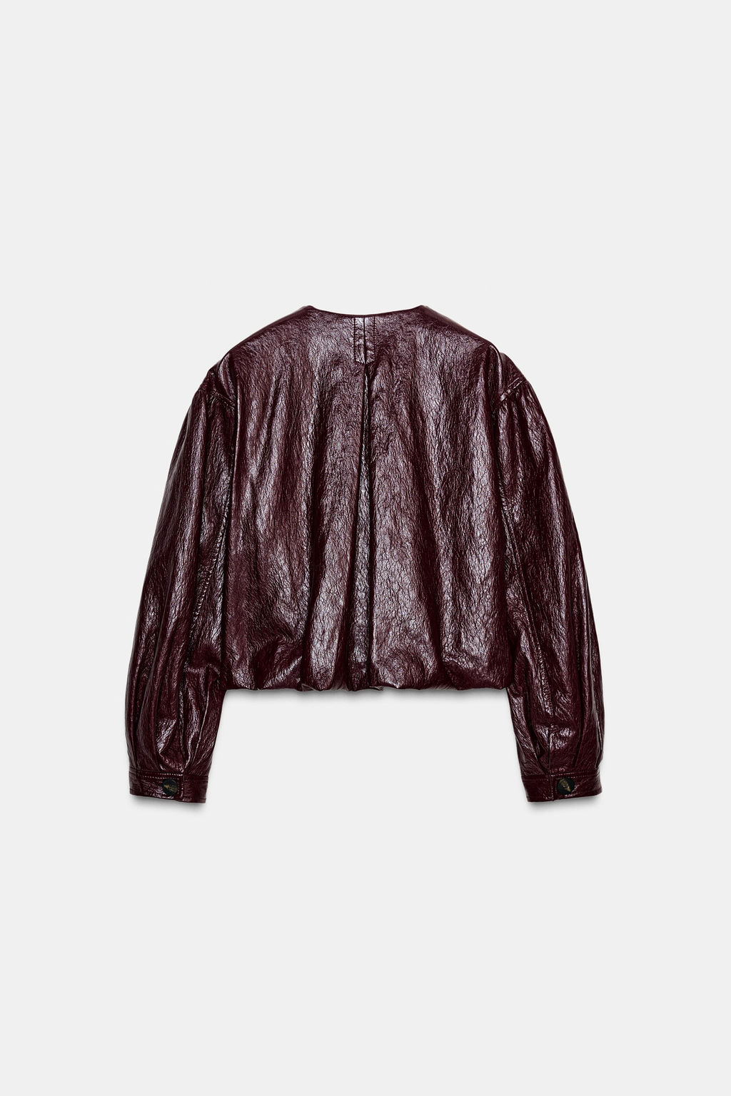 FAUX LEATHER PUFF-BALL BOMBER JACKET - Zara фото 6