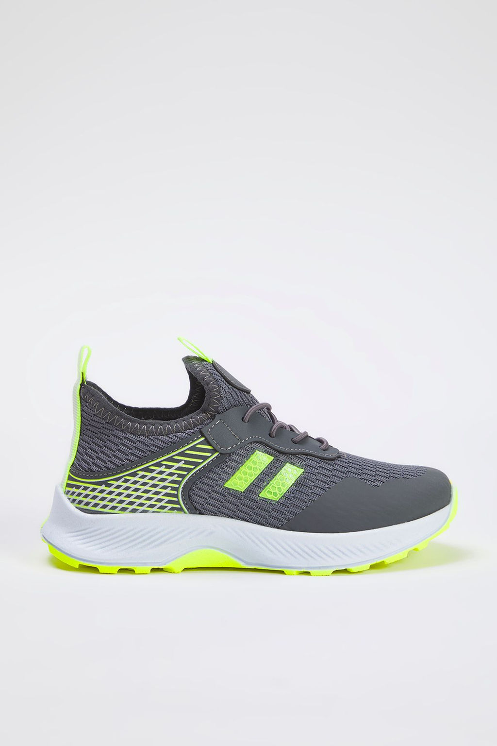 Trendyol Shoes Gri Bagc?kl? Neon Detayl? Hafif Taban Buyuk/Kucuk Erkek Cocuk Kids Spor Ayakkab? TAKSS25SN00025 - Trendyolmilla фото 5