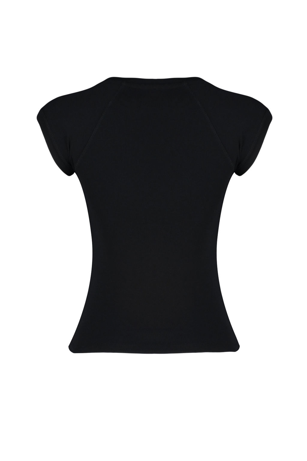 Siyah Ay Kol Fitted/Vucuda Oturan Esnek Orme Bluz TWOSS24BZ00088