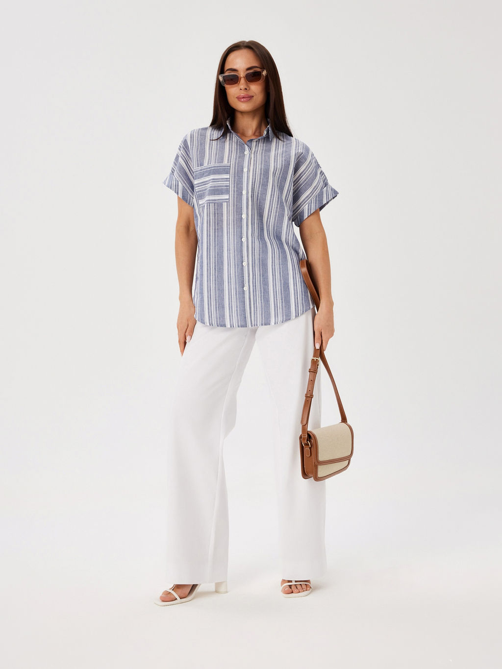 Блузка женская кор. рук. KATHARINA KROSS KK-B-042-CL-08081-2 бело-голубой фото 4