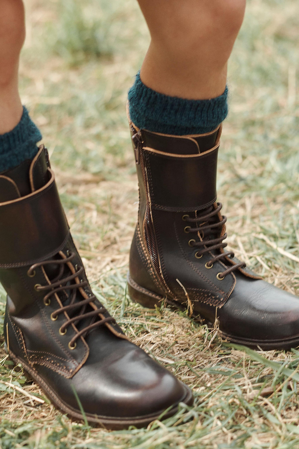 LIMITED EDITION LEATHER LACE-UP BOOTS - Zara фото 3