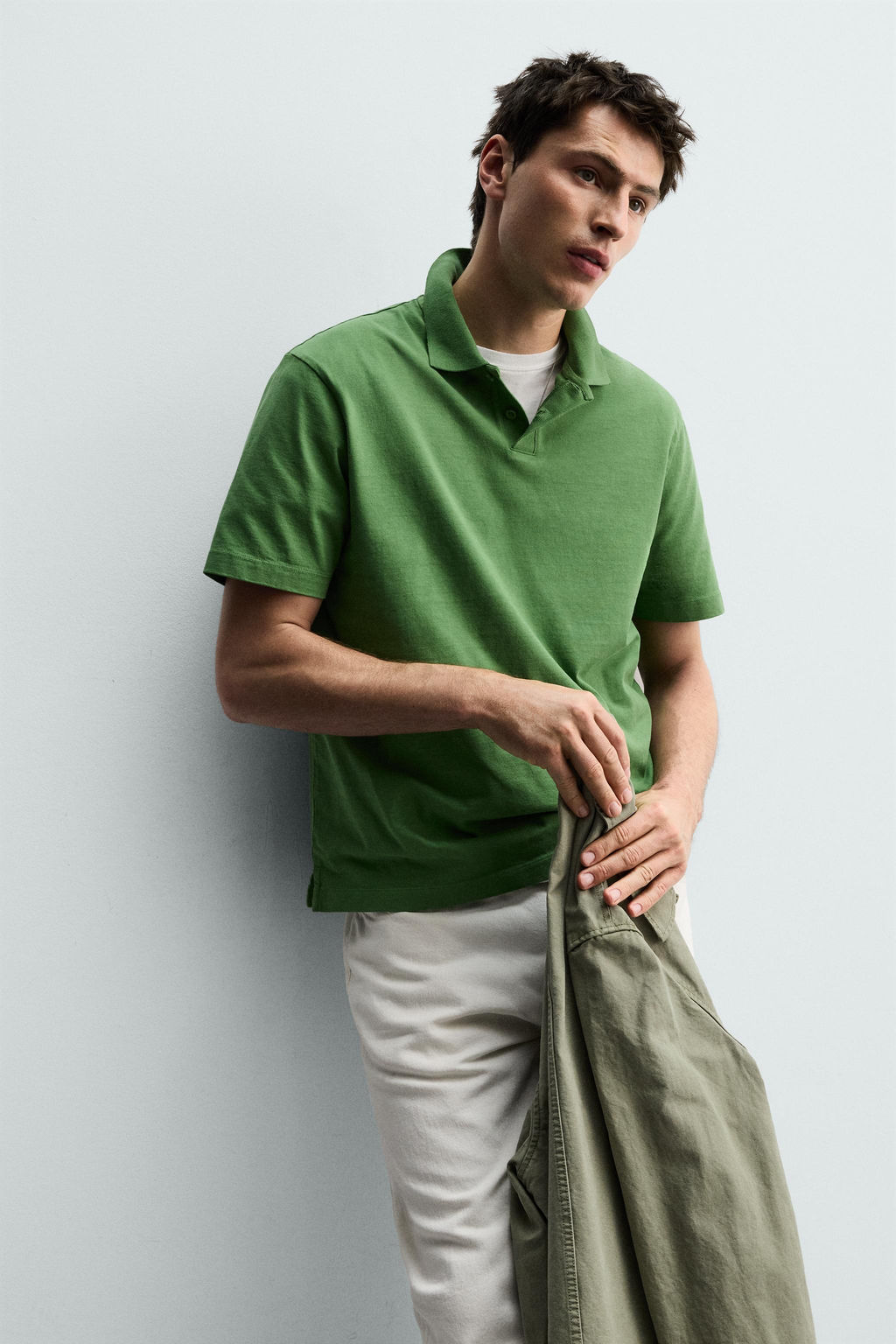 POLO REGULAR FIT LAVADO / Verde - Zara фото 5