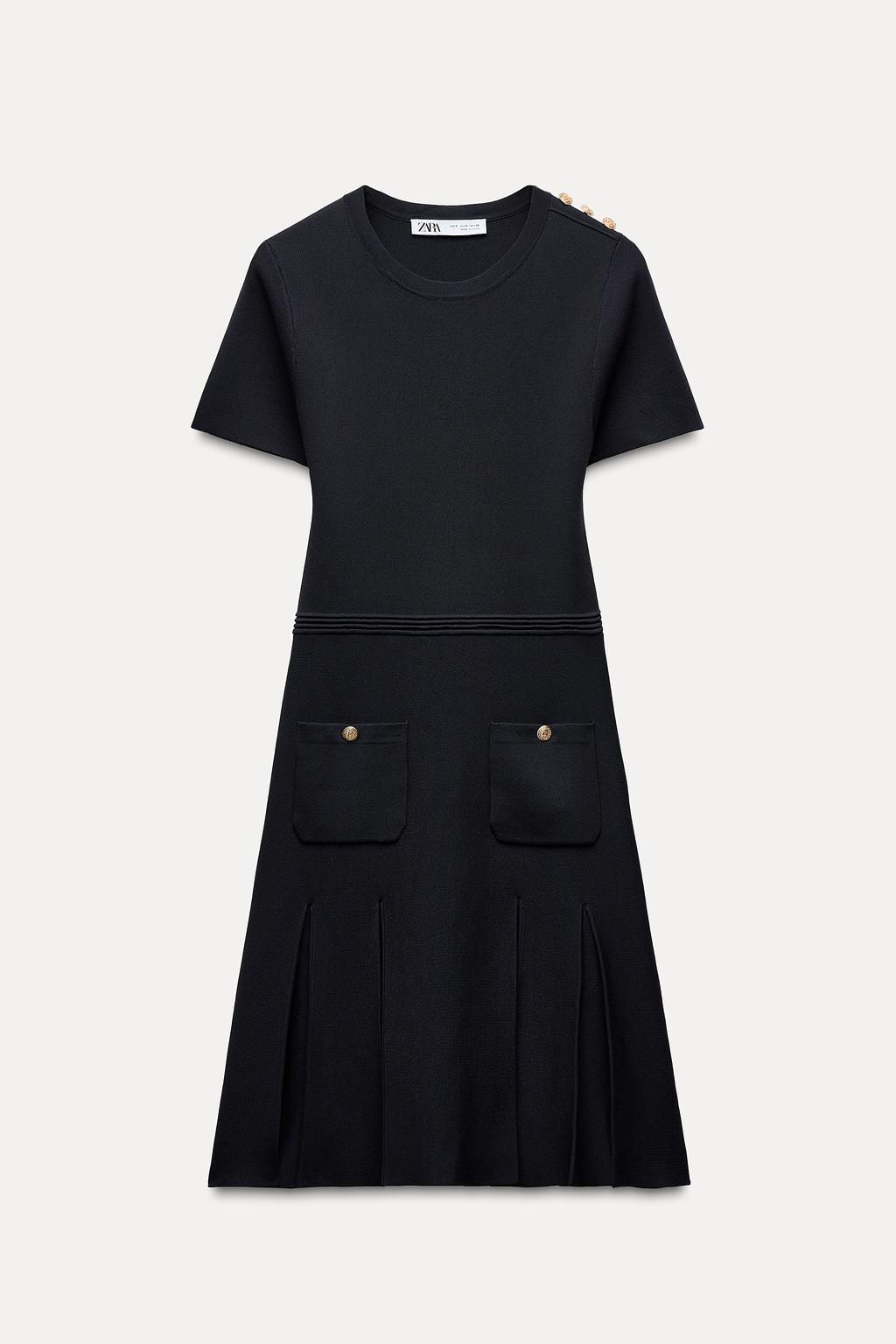 BOX PLEAT KNIT MINI DRESS - Zara фото 5