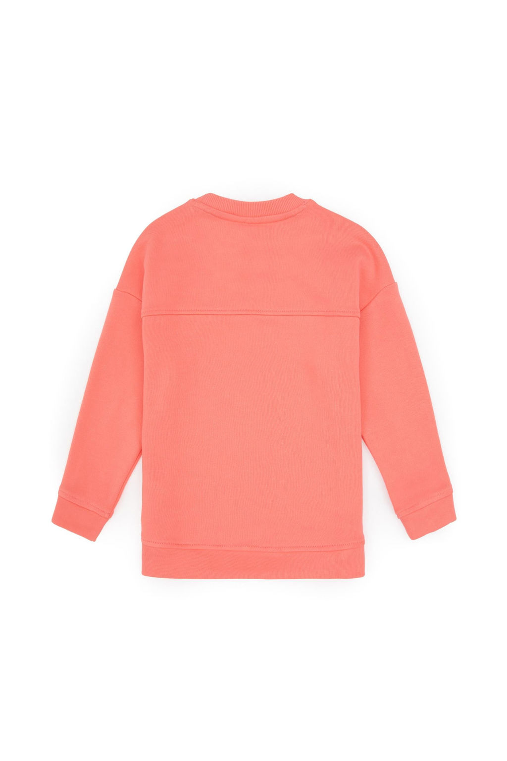 K_z _ocuk Neon Pembe Bisiklet Yaka Sweatshirt