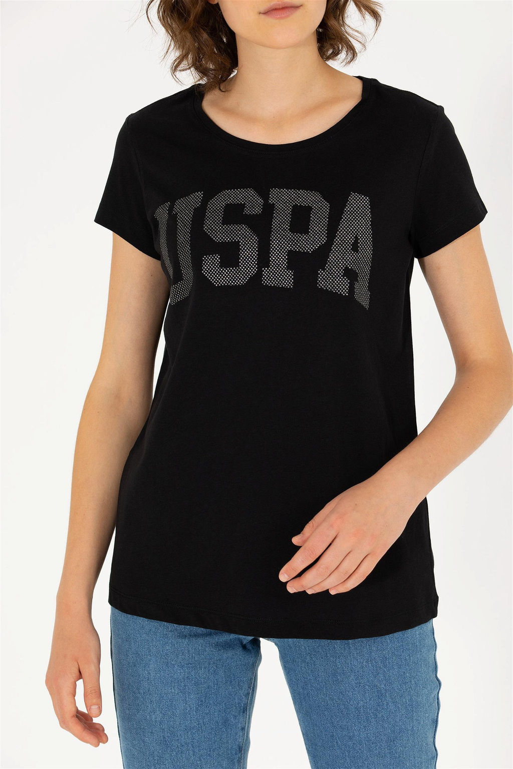 U. S. Polo Assn Женская черная базовая футболка с круглым вырезом - U.s. polo assn фото 13