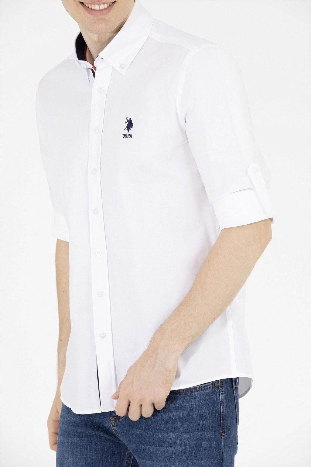 U. S. Polo Assn / Мужская белая рубашка с длинным рукавом - U.s. polo assn фото 13