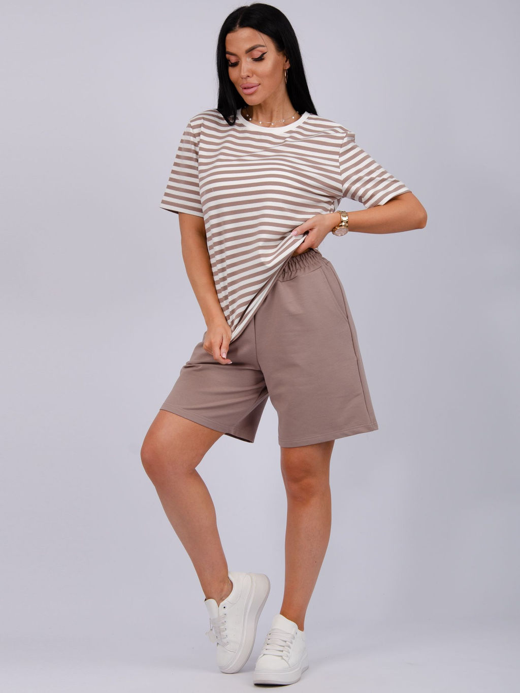 Костюм "Океан" бежевый, трикотаж