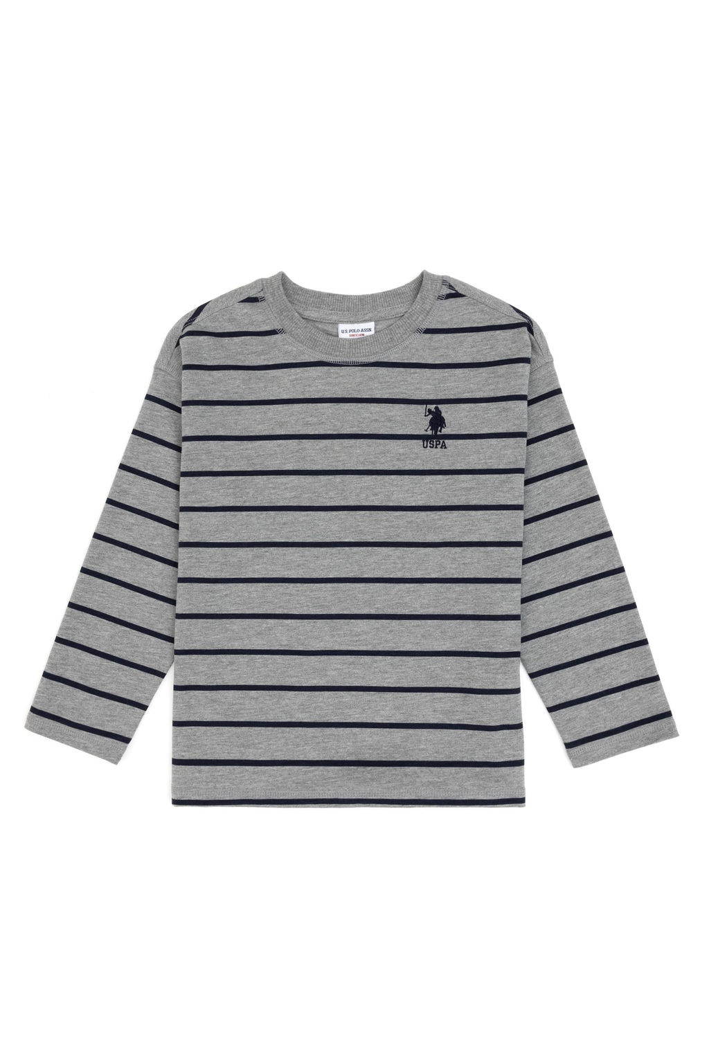 Erkek _ocuk Gri Melanj Bisiklet Yaka S_prem Sweatshirt - U.s. polo assn фото 2