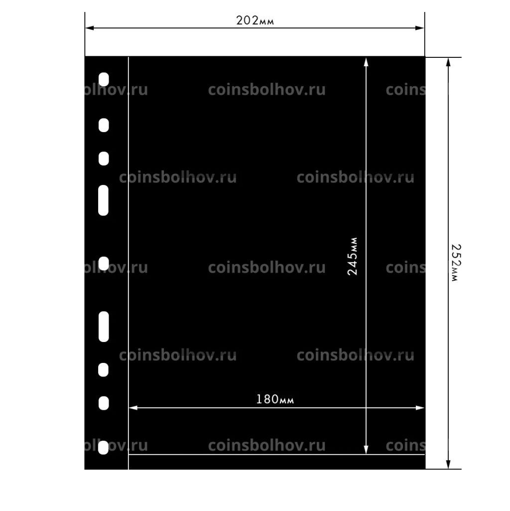 Лист для банкнот на 1 ячейку формат Optima 1S, Черный LEUCHTTURM 326667