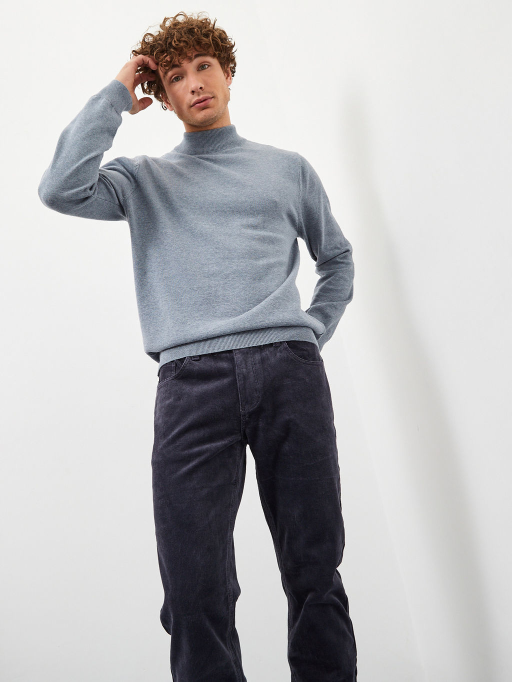 Утепленные мужские вельветовые брюки прямого кроя на флисе - Mossmore фото 10