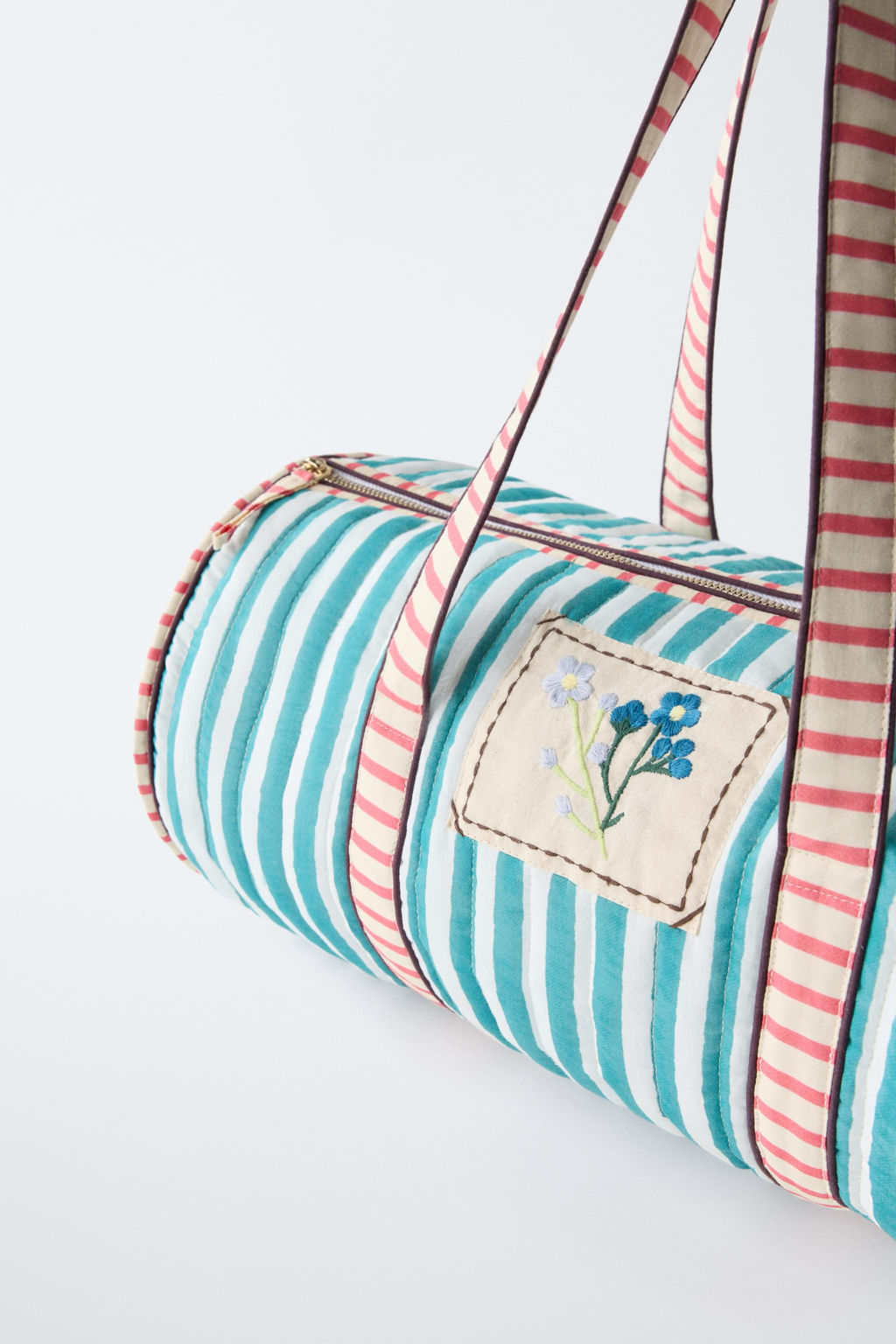 BOLSO BOWLING RAYAS BORDADOS / Verde - Zara фото 3