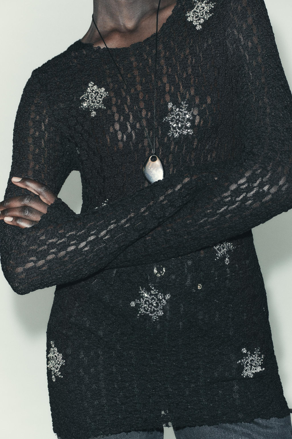 BEADED LACE TOP - Zara фото 3