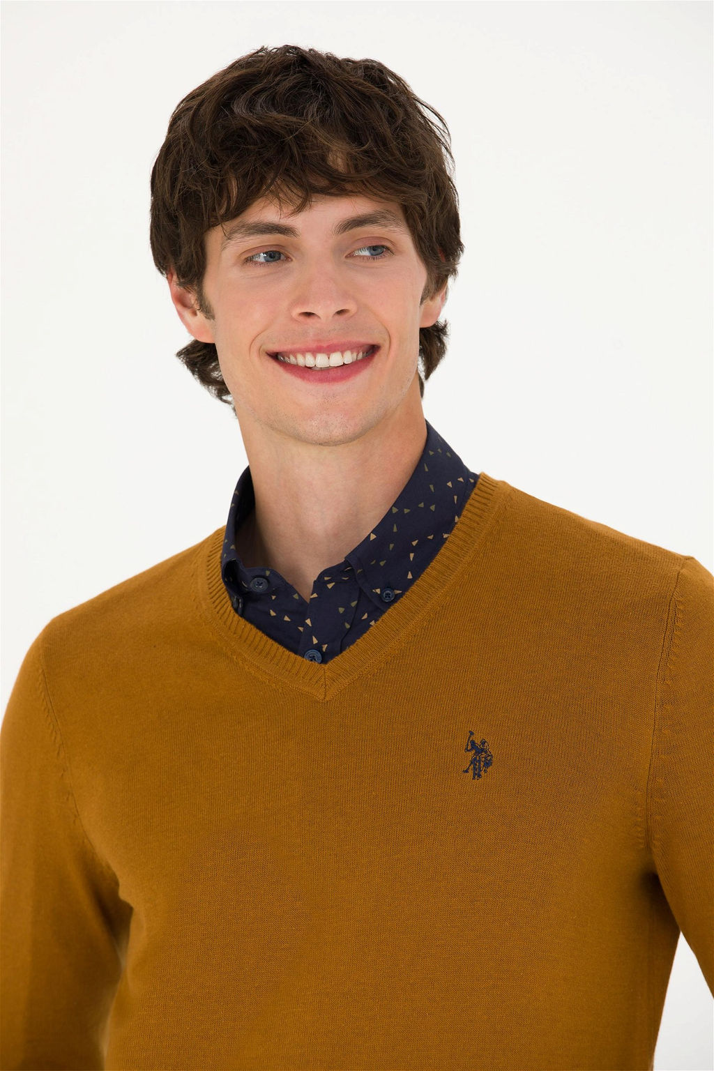 U. S. Polo Assn Мужской базовый свитер кокосового цвета - U.s. polo assn фото 2