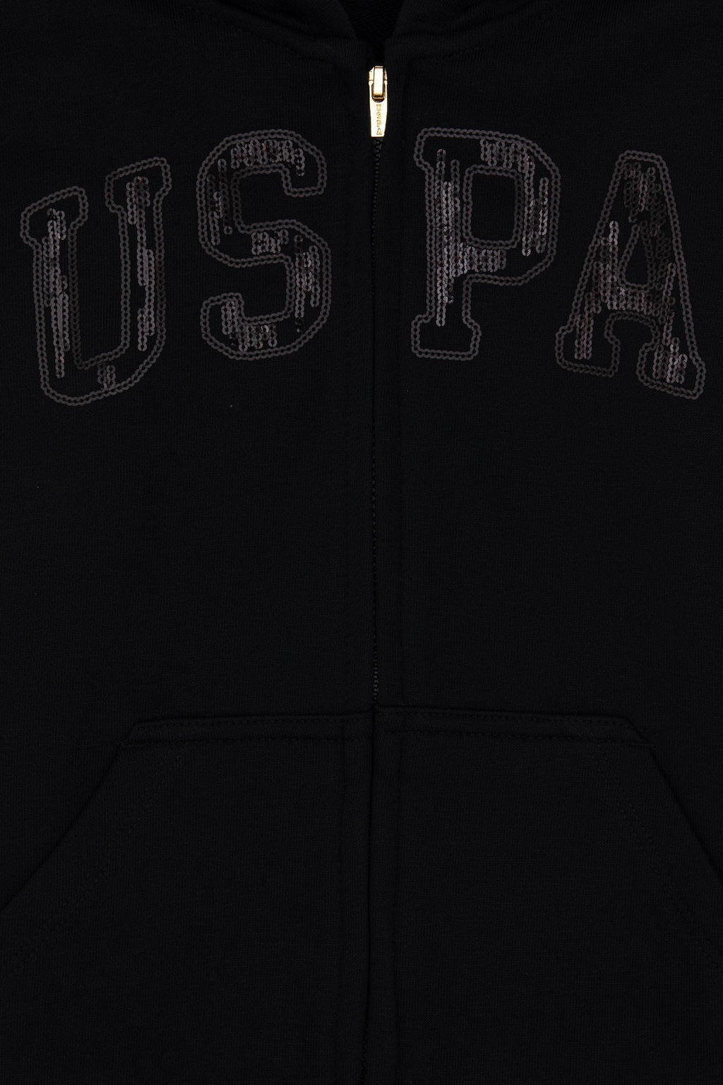 K_z _ocuk Siyah Payet __lemeli Kap__onlu Basic Sweatshirt Sepette S_rpriz _ndirim - U.s. polo assn фото 3