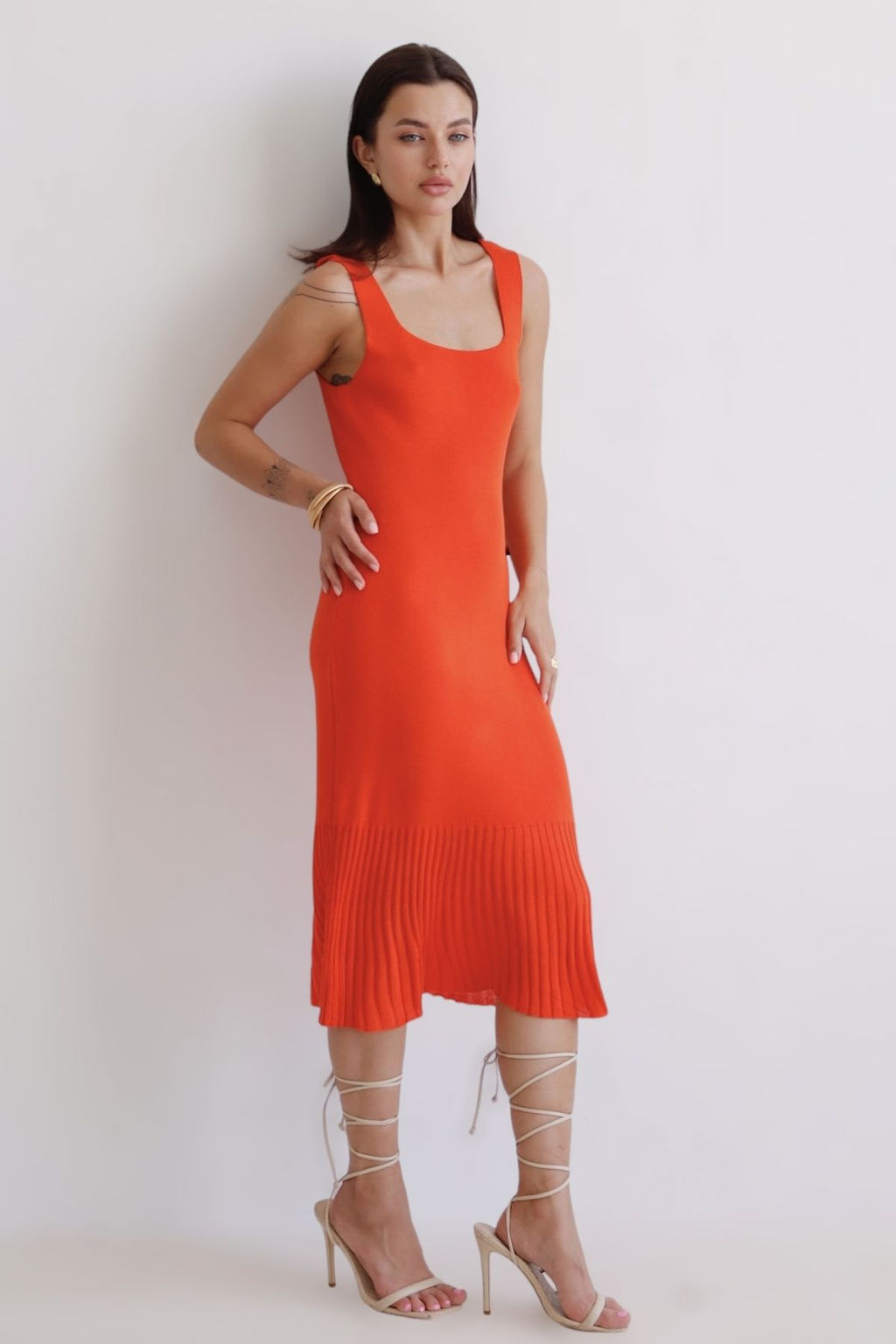 Платье вязаное оранжевое - Martichelli фото 15