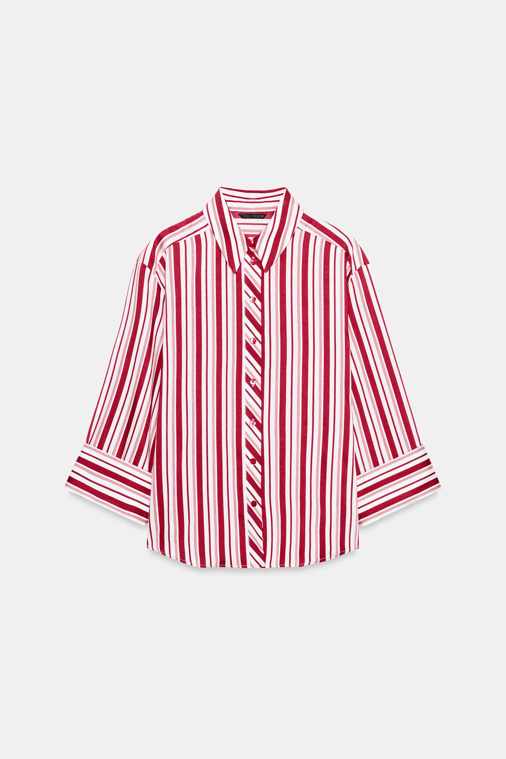 STRIPED SHIRT WITH TURN-UP SLEEVES - Zara фото 7