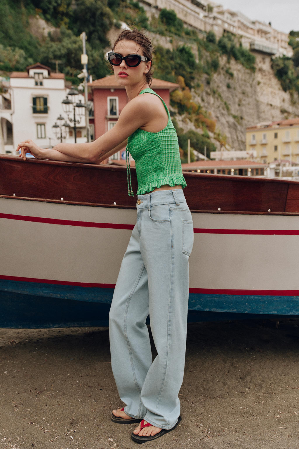 JEANS Z1975 STRAIGHT TIRO ALTO CINTURA ANCHA / Azul claro - Zara фото 3