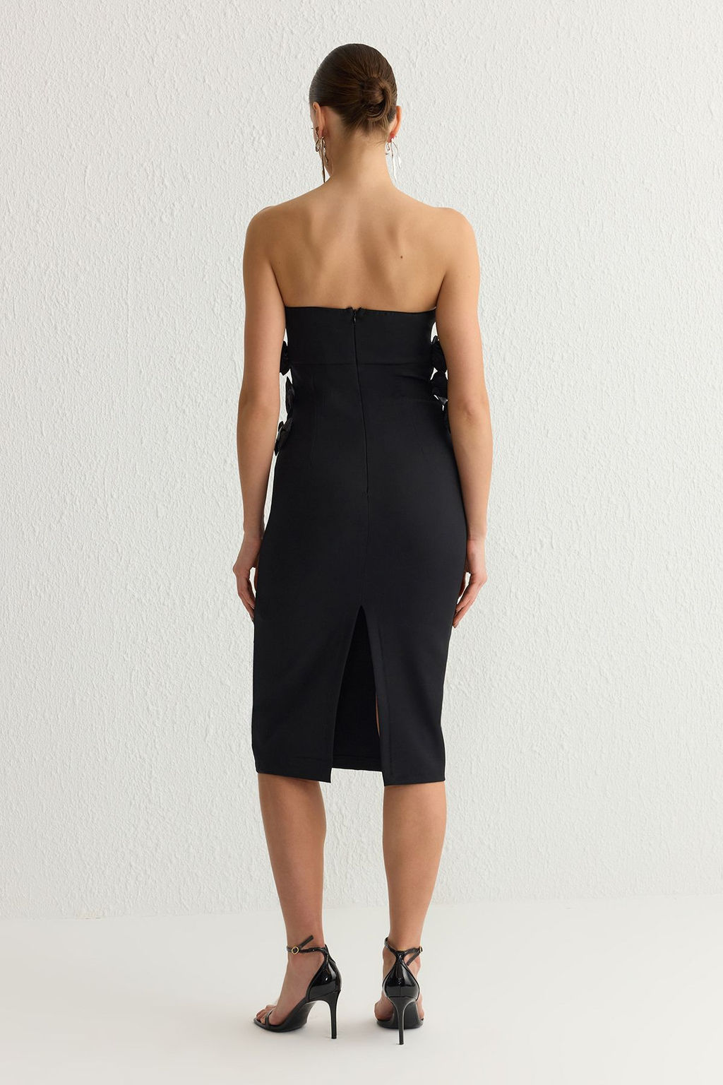 Siyah Fiyonk Detayl? Straplez Dokuma Abiye Gece Mezuniyet Elbisesi TPRSS25EL00028 - Trendyolmilla фото 6