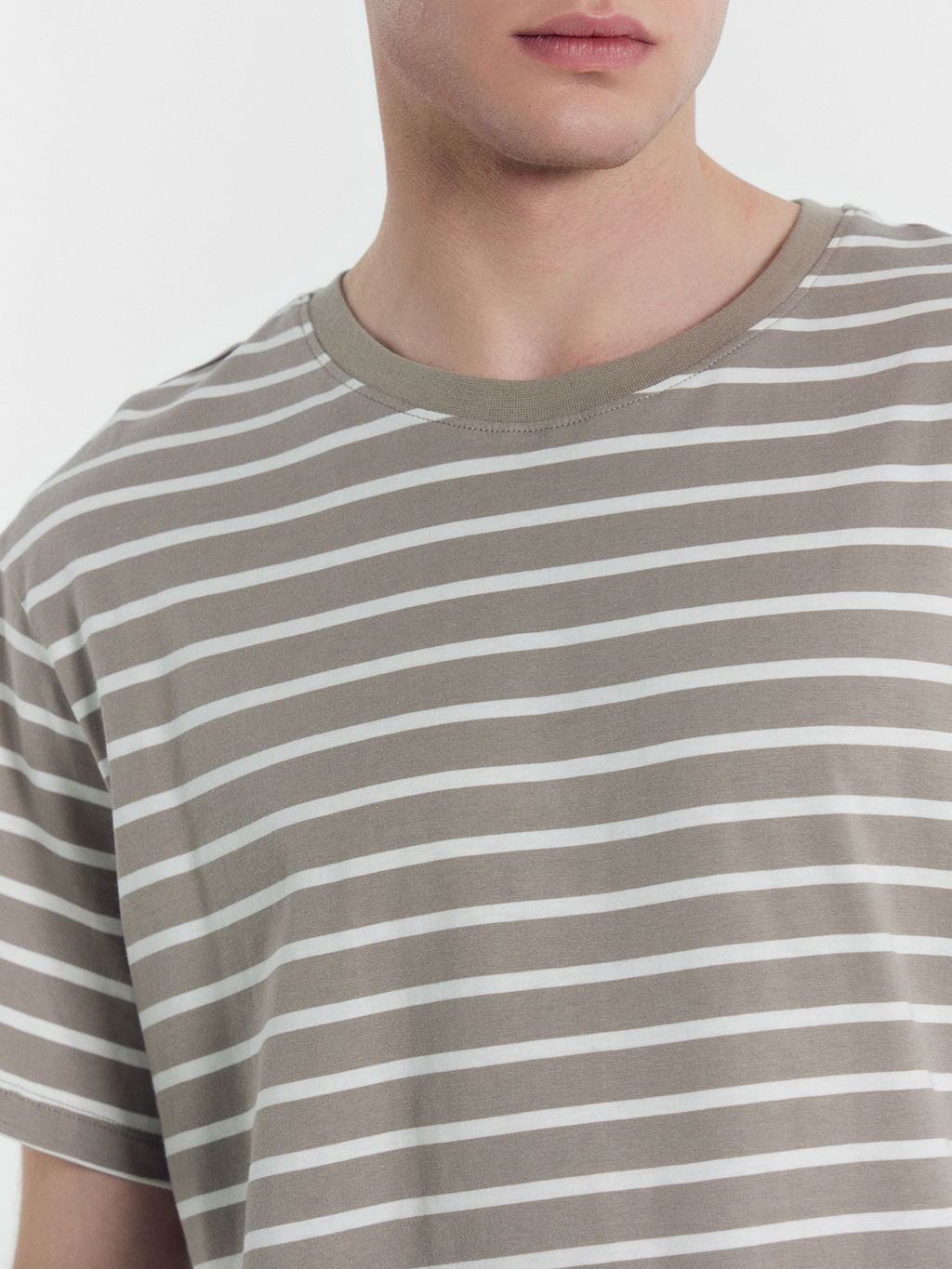 Футболка мужская кофейно-бежевая в белую полоску белая полоска на кофейном 111831 - Mark formelle фото 5