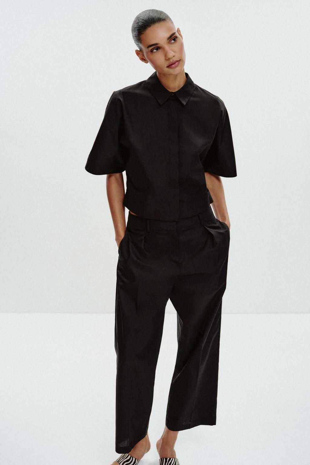 WIDE-SLEEVE POPLIN SHIRT - Zara фото 6