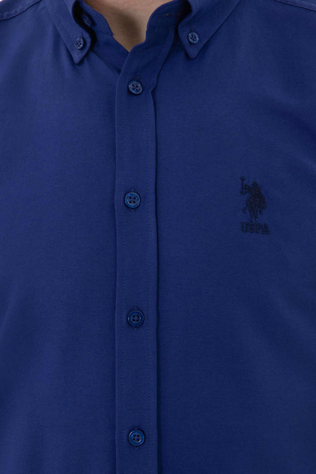 Мужская синяя длинная рубашка базовая рубашка скидка в корзине - U.s. polo assn фото 7
