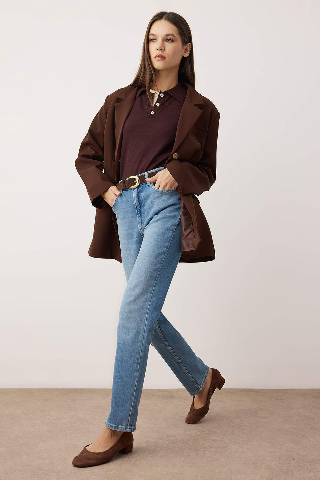 Mavi Yuksek Bel Esnek Slim Fit Mom Jeans TWOAW26JE00229 - Trendyolmilla фото 2