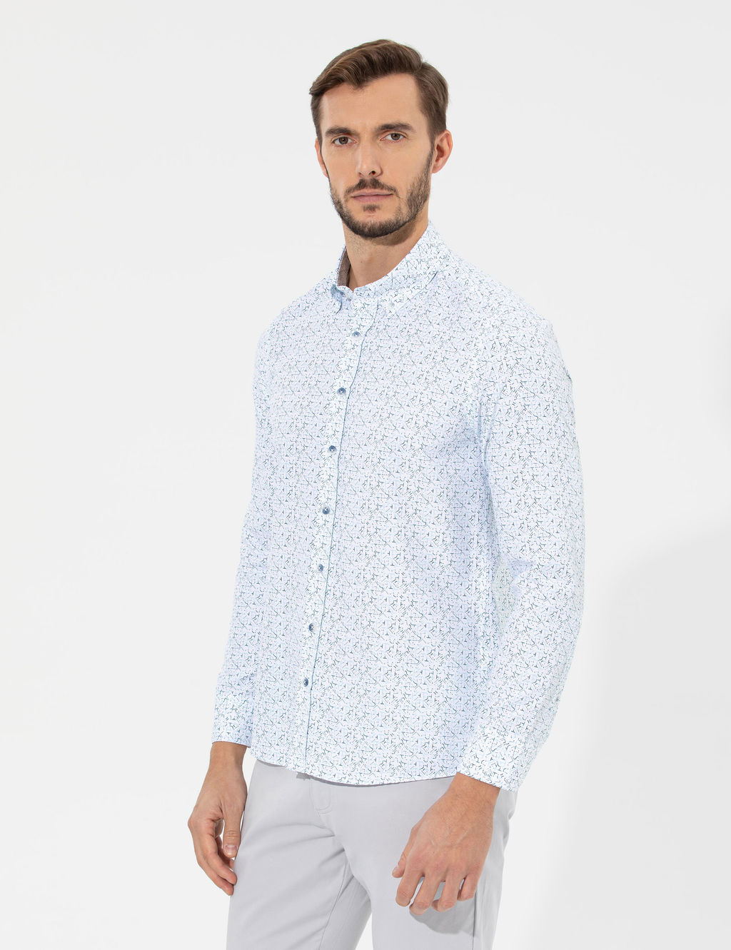 Lacivert Slim Fit Uzun Kollu G_mlek