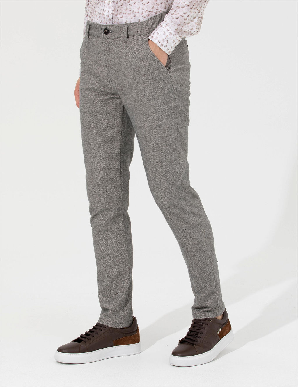 Gri Slim Fit Kanvas Pantolon - Pierre cardin фото 2