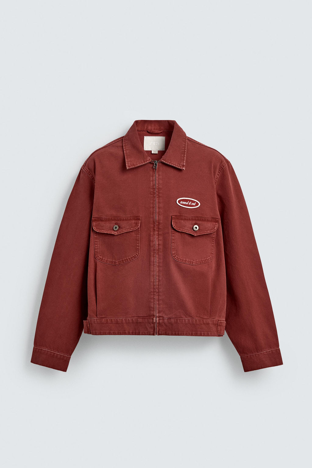 CAZADORA CROPPED FIT PARCHE / Rojo - Zara фото 8