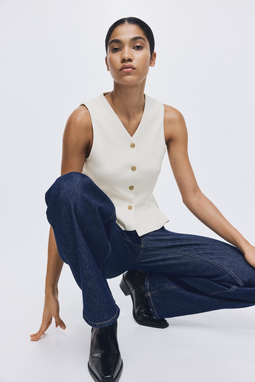 Chaleco con escote de pico y peplum - H&m фото 7