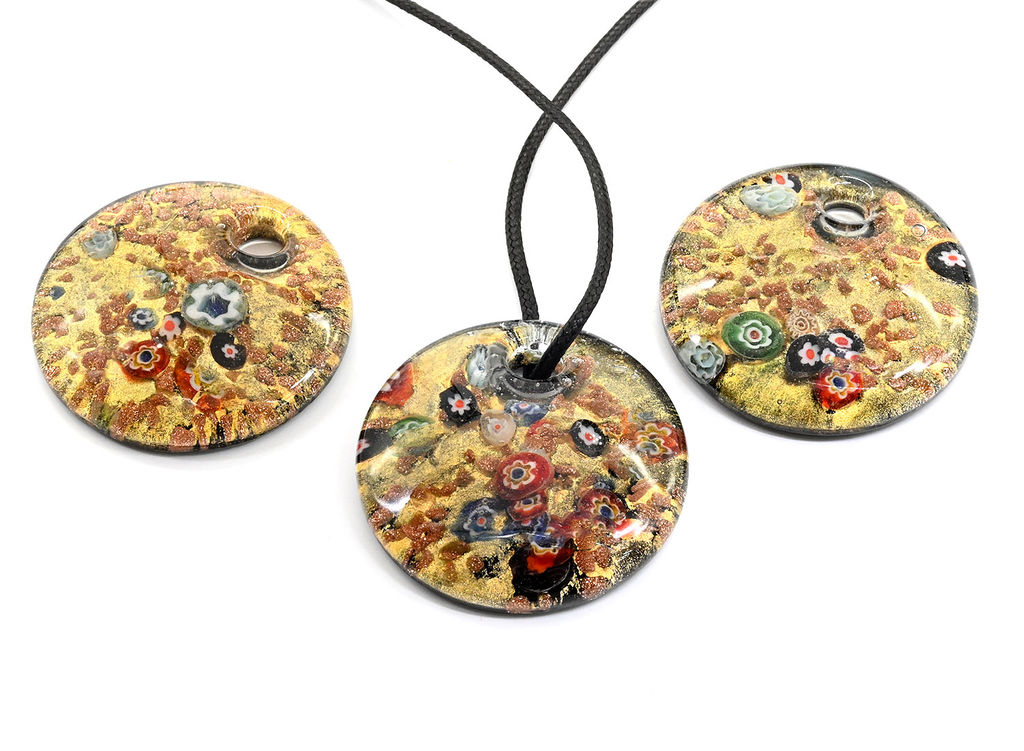 Круглая подвеска из муранского стекла 45мм цв.красный - Радуга камня фото 12