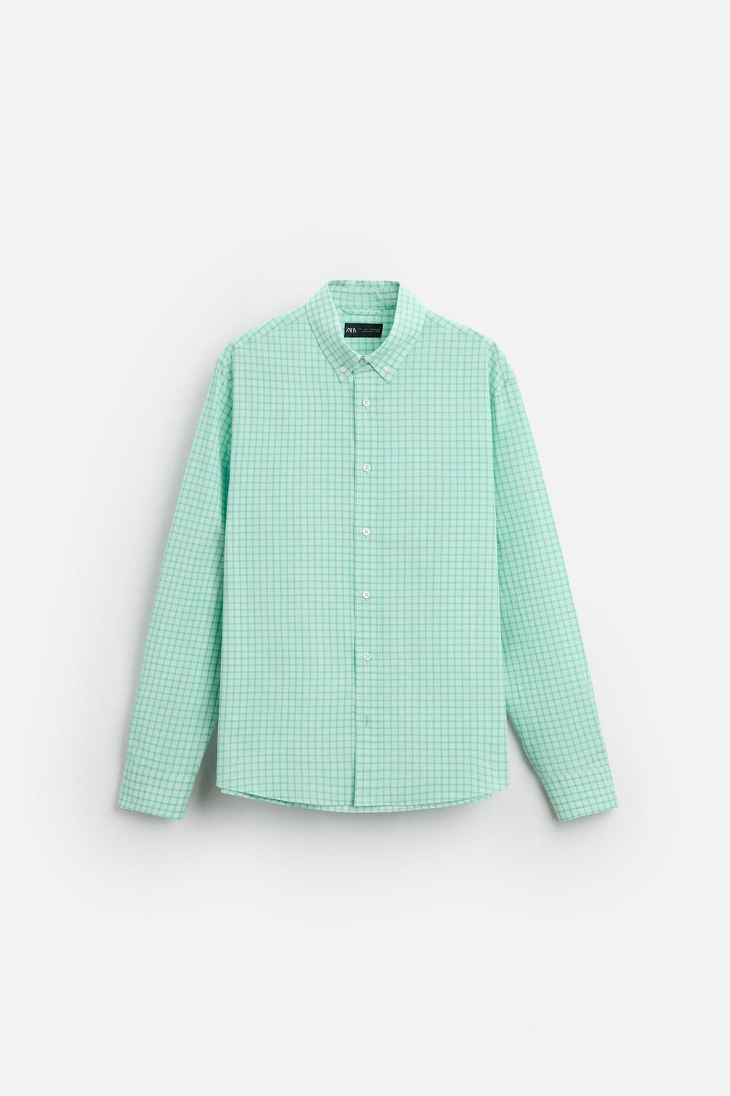TEXTURED CHECK SHIRT - Zara фото 7