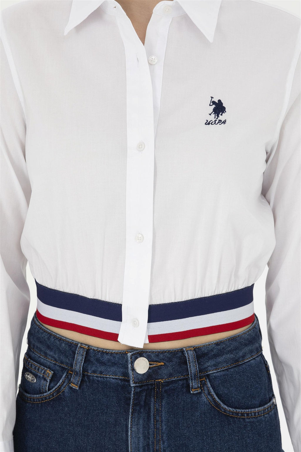 Женская белая рубашка с длинным рукавом Неожиданная скидка в корзине - U.s. polo assn фото 6