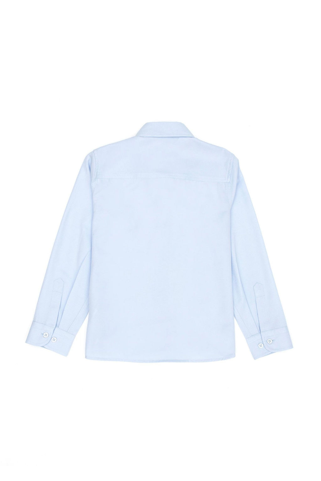 Голубая базовая рубашка с длинным рукавом для мальчика - U.s. polo assn фото 5