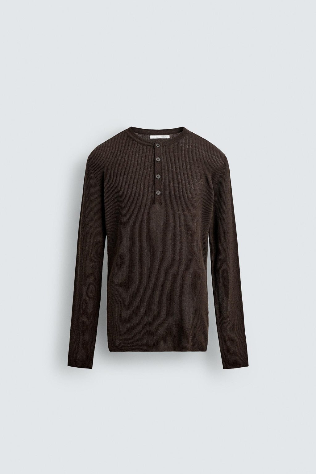 LIGHTWEIGHT HENLEY SWEATER - Zara фото 7
