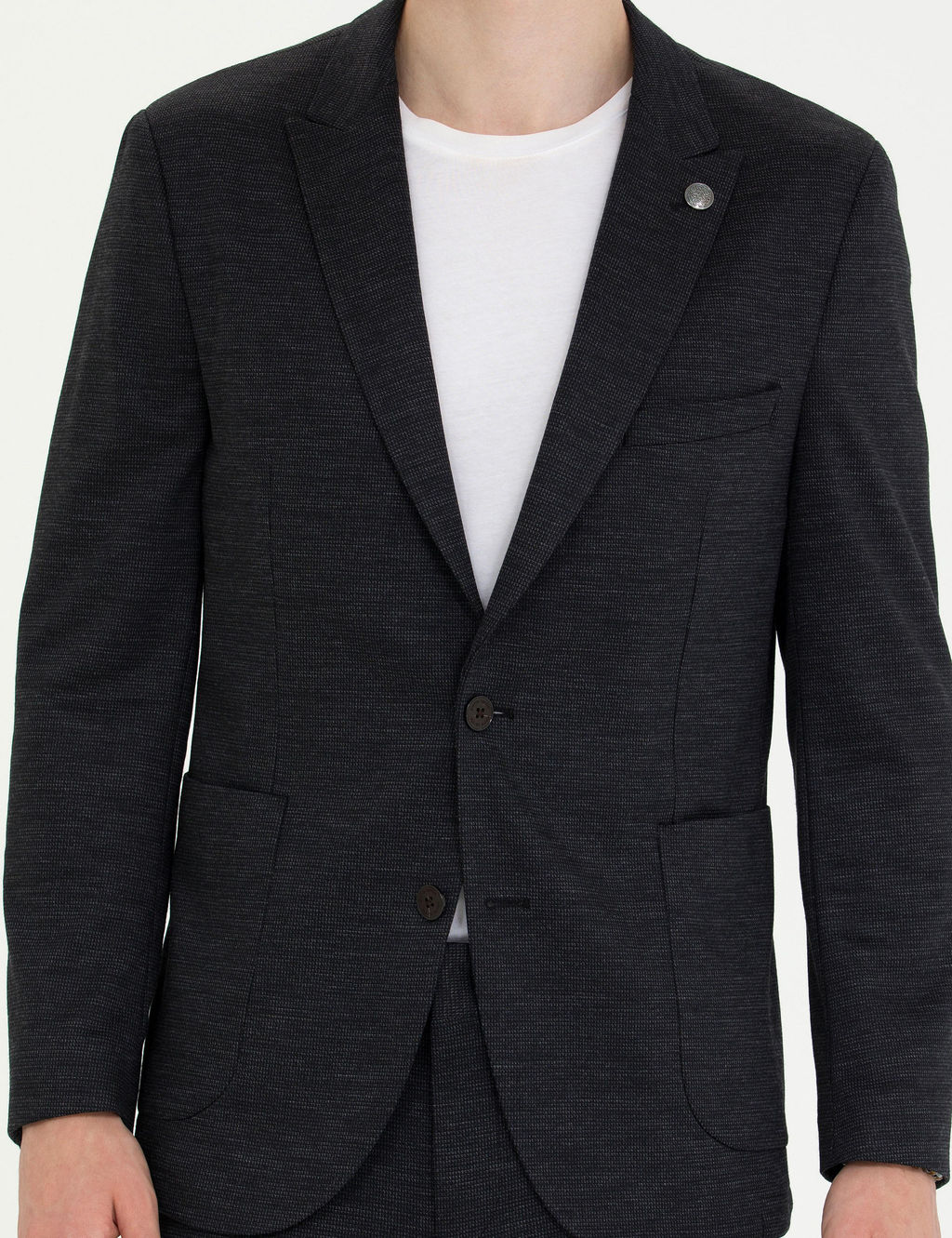 Antrasit Ex. Slim Fit Y_n Kar___ml_ Tak_m Elbise