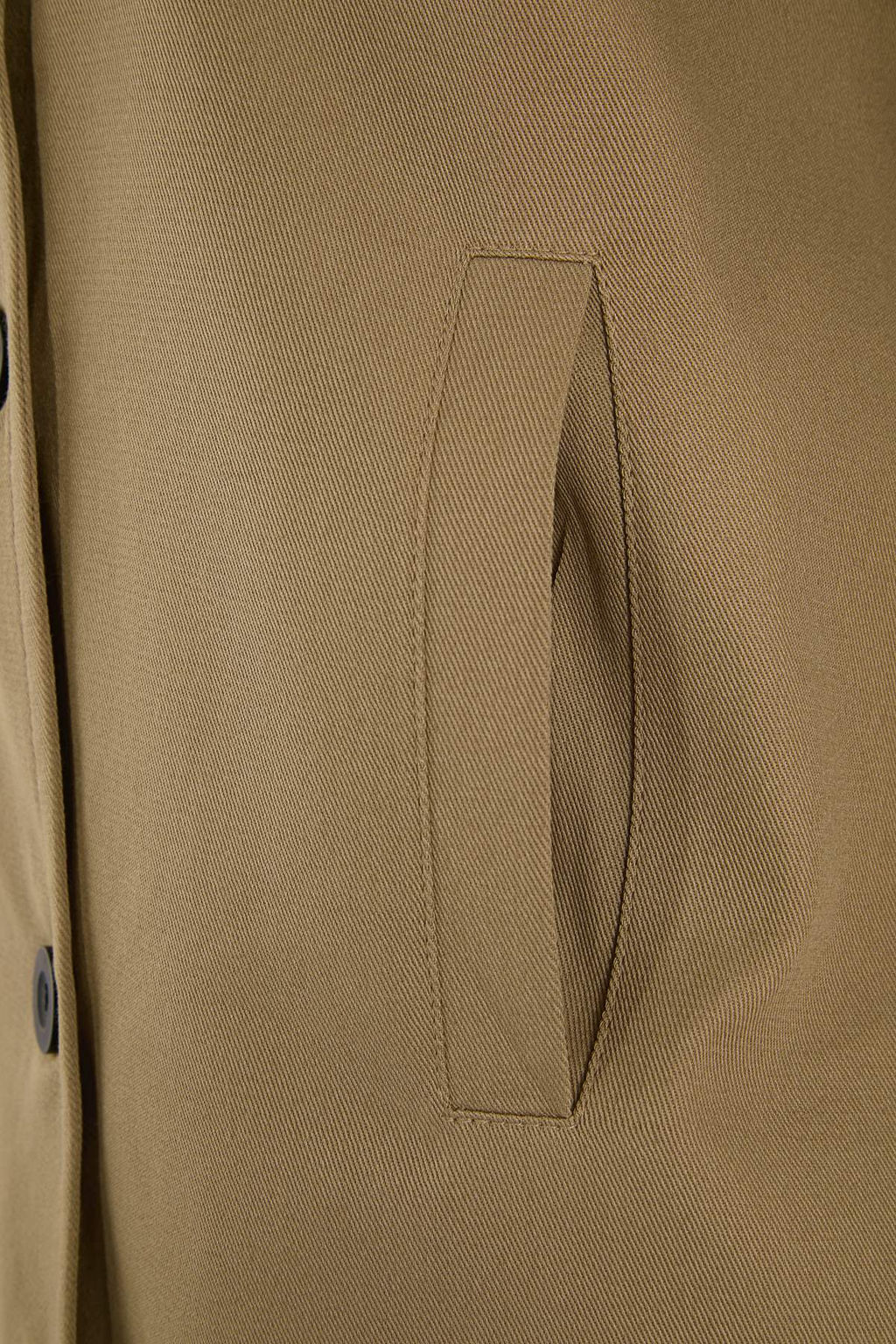 Bej Regular Buyuk Beden Dik Yaka Kemerli Kruvaze Kapama K?sa Trenckot TWOSS26BM00004 - Trendyolmilla фото 6