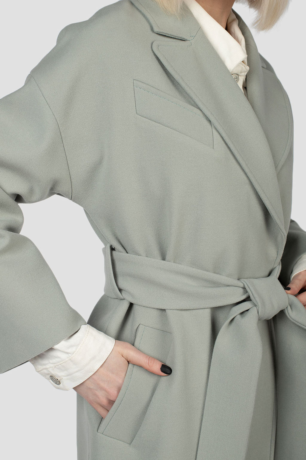 01-11614 Пальто женское демисезонное (пояс) - El podio фото 7