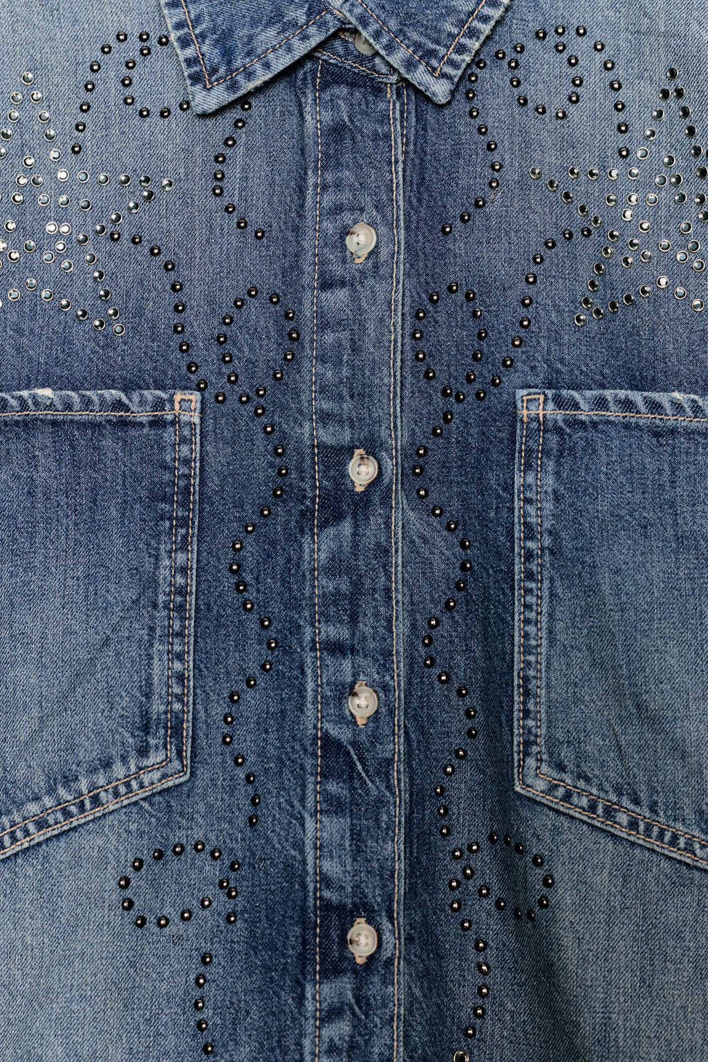 STUDDED DENIM SHIRT