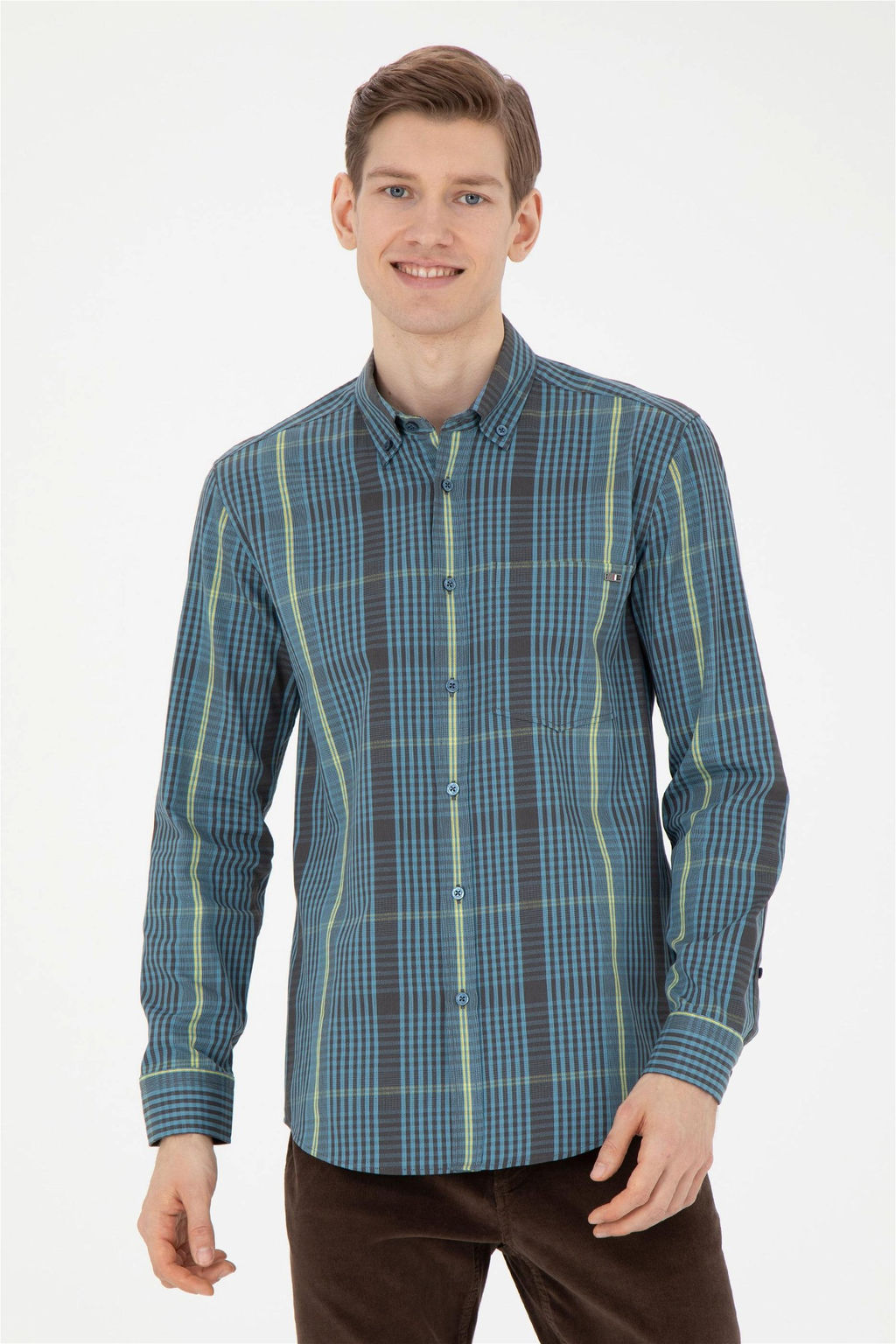 Мужская рубашка Petrol с длинным рукавом - U.s. polo assn фото 3