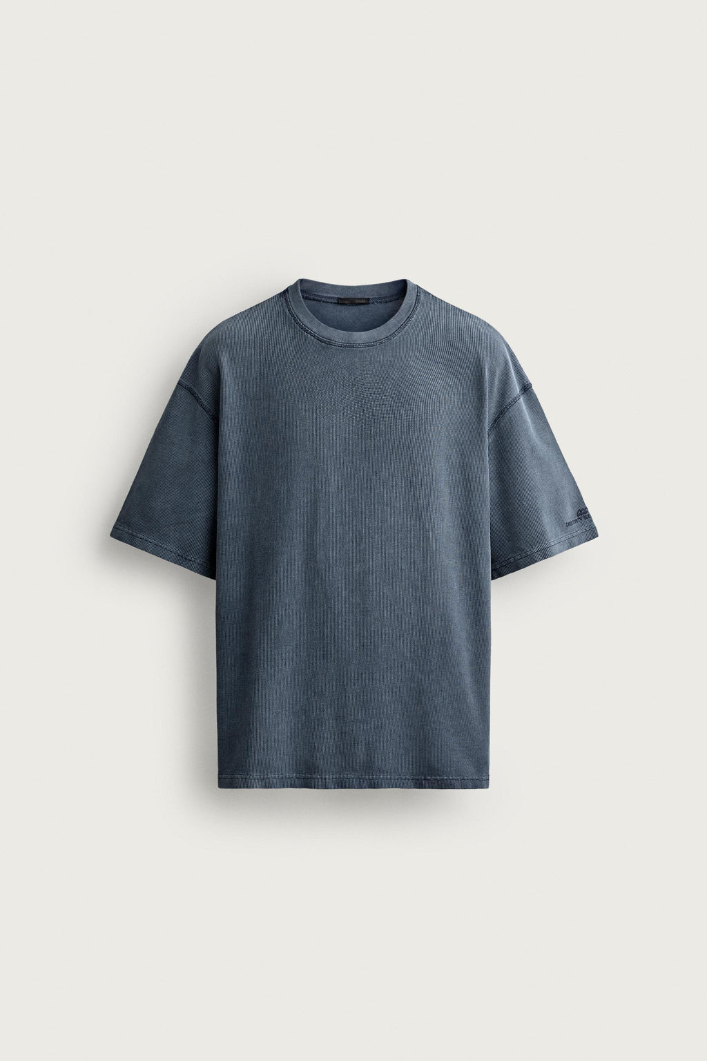 CAMISETA LAVADA ESTRUCTURA WAFFLE / Azul - Zara фото 10
