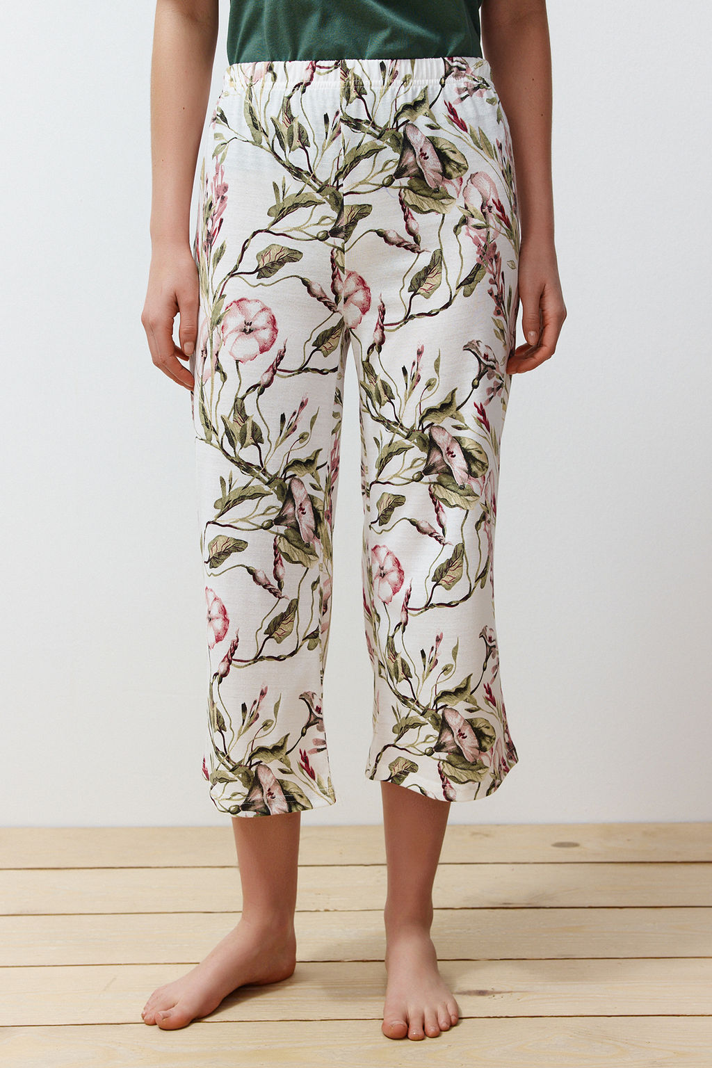 Trendyolmilla Lacivert Cicekli Kapri Orme Pijama Tak?m? THMSS24PT00216  фото 10