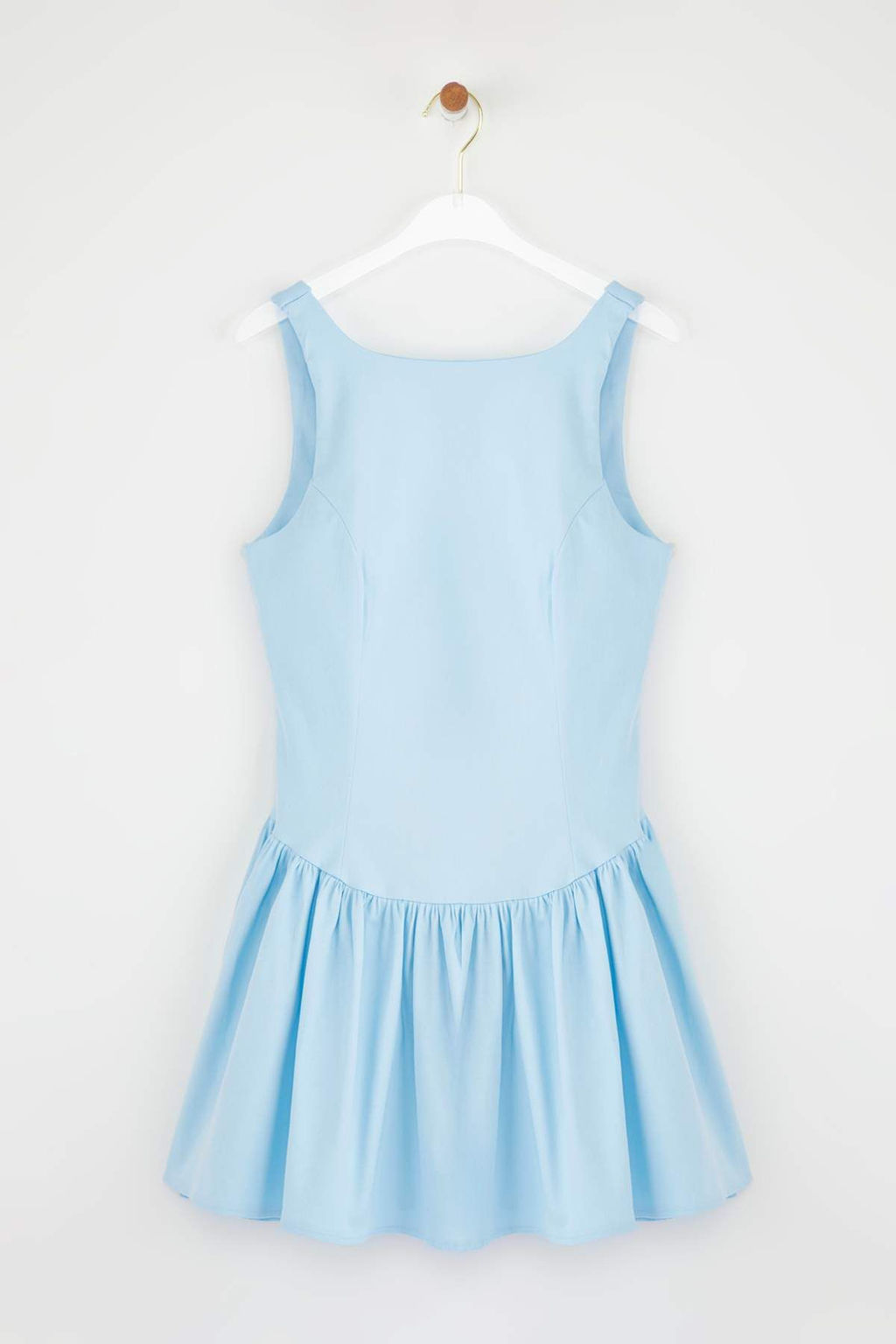 Mavi Belden Ac?lan Dokuma K?sa/Mini Elbise TWOSS25EL00865 - Trendyolmilla фото 15