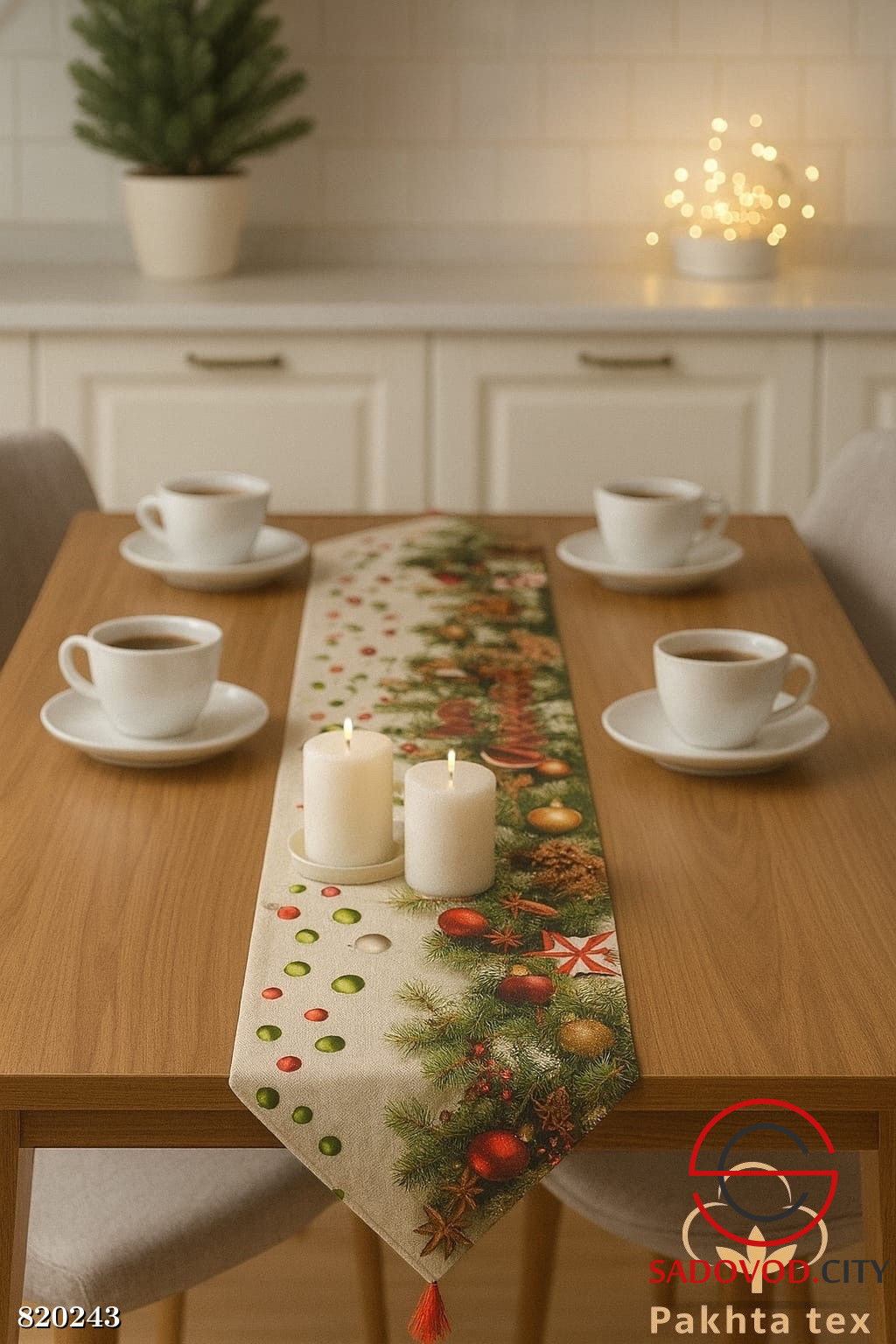 Дорожка для стола новогодняя